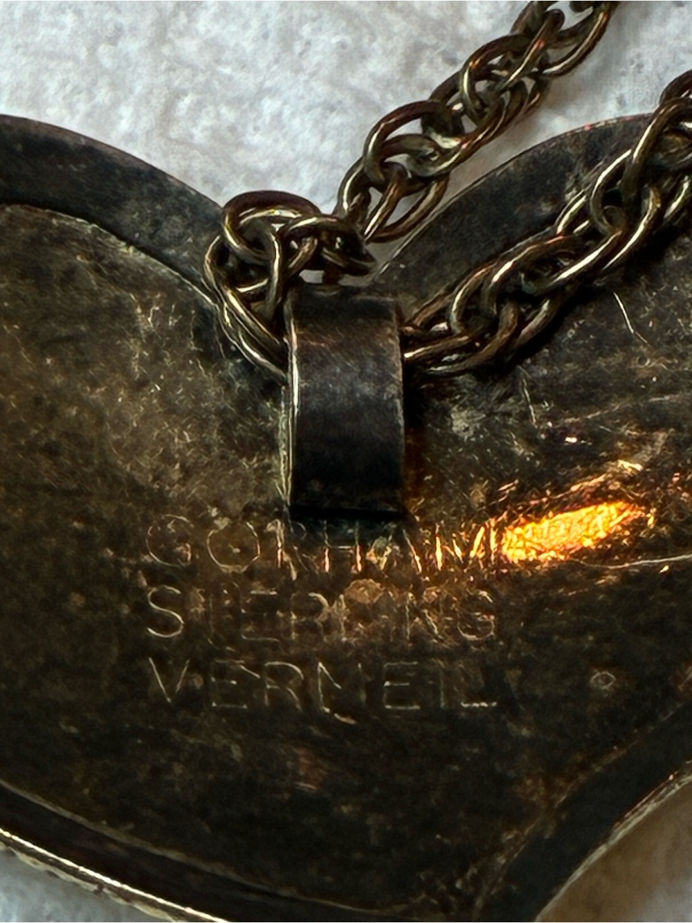 Gorham Sterling Vermeil heart pendant necklace and ring - Picture 6 of 6